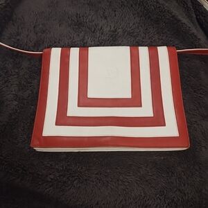 Valentino Garavani Red and White Clutch